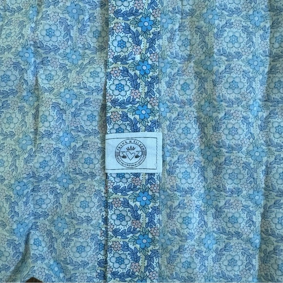 Frank & Eileen ‘Frank’ LS Blue Floral Print Cotton Button Blouse Womens XL - Picture 4 of 12